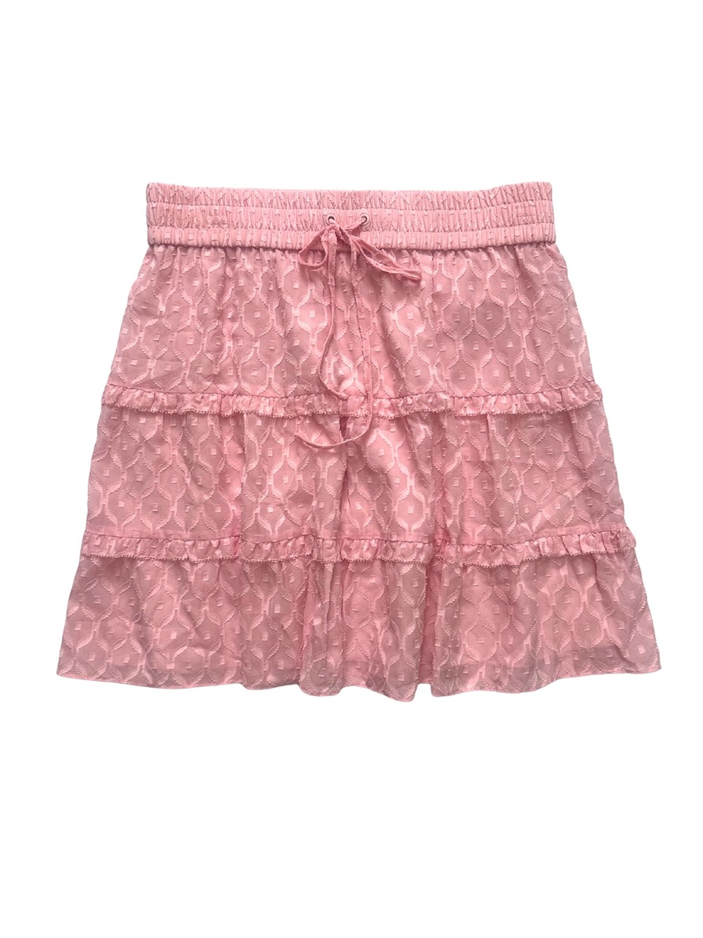 Alice + Olivia Vinita Drawstring Ruffle Panel Skirt - English Rose - Size 8